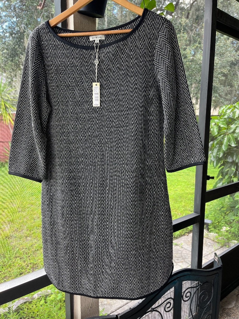 MAX STUDIO Plaid Black and White Women's Dress sz Large
